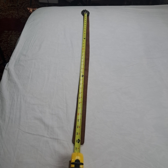 Eagle Belt Buckle Made in Italy with Leather Brown Belt 36in Vintage - Picture 7 of 13